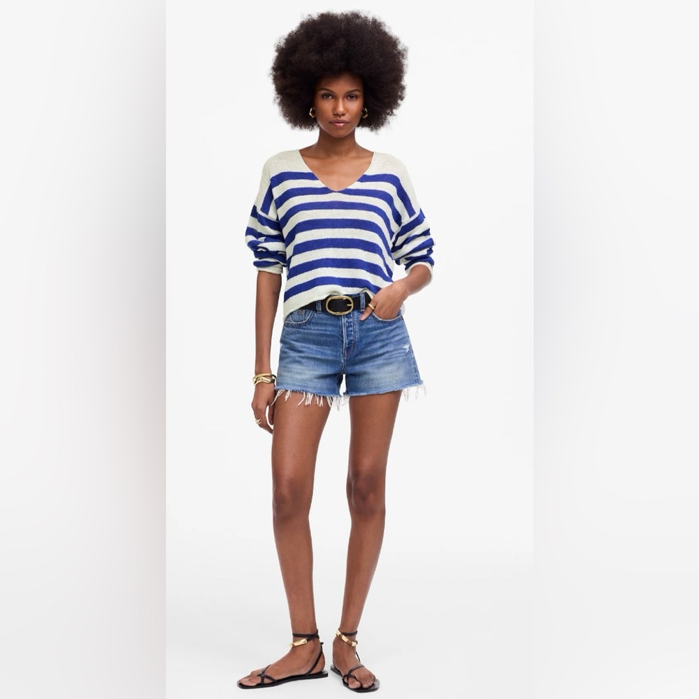 Madewell Linen V-Neck Sweater